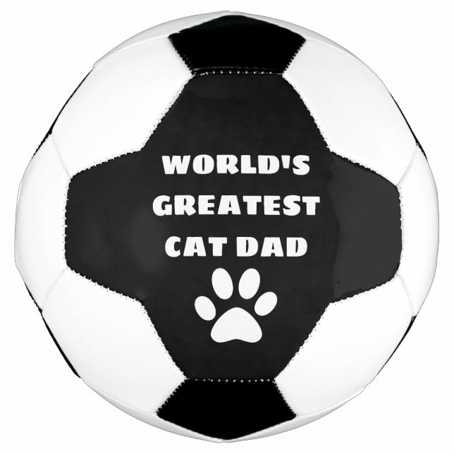 Personalised World's Greatest Cat Dad Custom Text Football (Front)