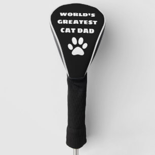 Personalised World's Greatest Cat Dad Custom Text Golf Head Cover