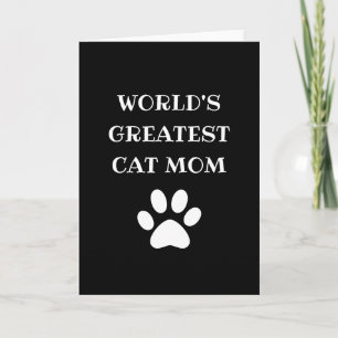 Personalised World's Greatest Cat Mum Custom Text Card