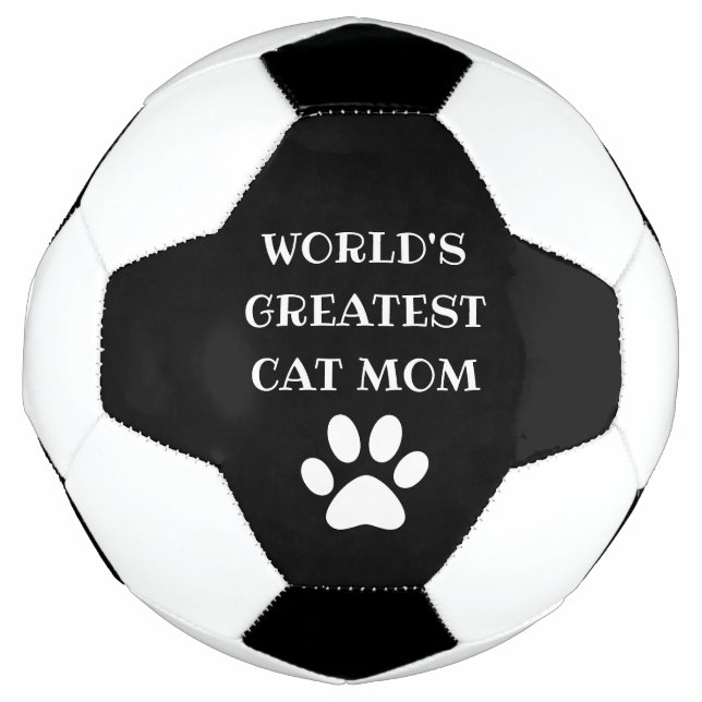 Personalised World's Greatest Cat Mum Custom Text Football (Front)