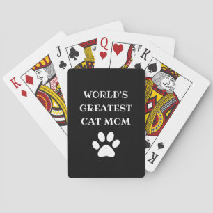 Personalised World's Greatest Cat Mum Custom Text Playing Cards