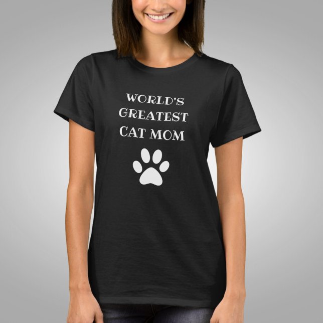Personalised World's Greatest Cat Mum Custom Text T-Shirt (Creator Uploaded)
