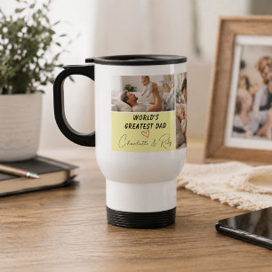 Personalised World's Greatest Dad Photo   Father’s Travel Mug