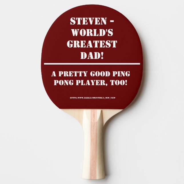 Personalised World's Greatest Dad Ping Pong Paddle (Front)