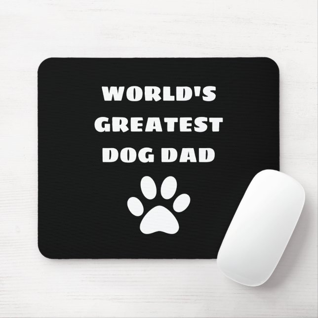 Personalised World's Greatest Dog Dad Custom Text Mouse Mat (With Mouse)