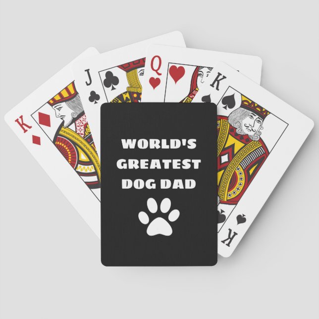 Personalised World's Greatest Dog Dad Custom Text Playing Cards (Back)
