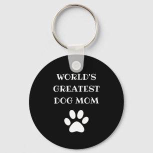 Personalised World's Greatest Dog Mum Custom Text Key Ring