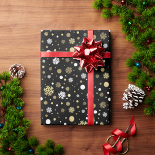 Personalised Wrapping Paper With Gold Snowflakes