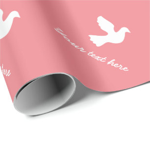 Personalised Wrapping Paper with white doves