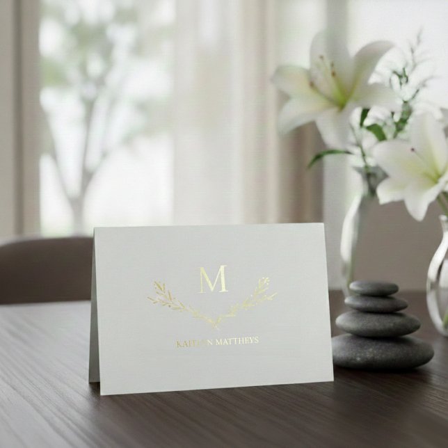 Personalised Wreath Monogram Initial Foil Card (Creator Uploaded)