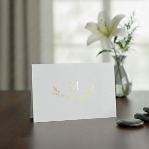 Personalised Wreath Monogram Initial Foil Card