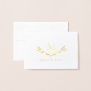 Personalised Wreath Monogram Initial Foil Card