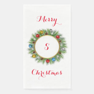 Personalised Wreath Paper Guest Towel Napkin