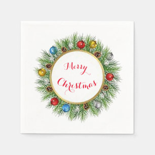 Personalised Wreath Paper Napkin