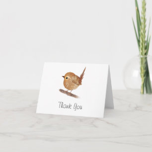 Personalised Wren Bird Thank You Note Card