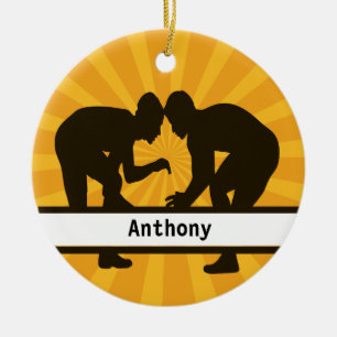 Personalised Wrestlers  Christmas Ornament