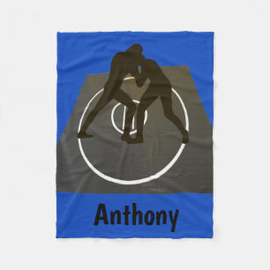 Personalised Wrestling On The Mat Fleece Blanket
