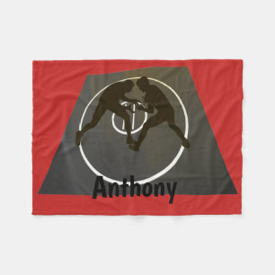 Personalised Wrestling On The Mat Fleece Blanket