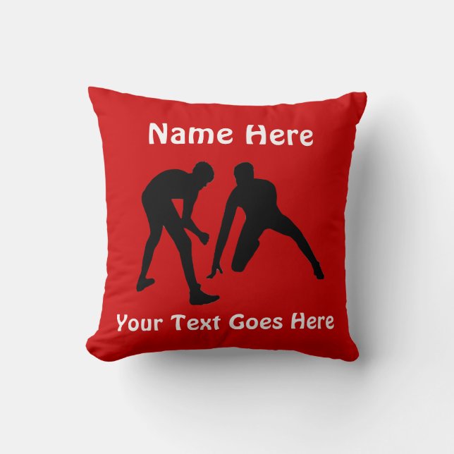 Personalised Wrestling Pillows Your TEXT and COLOR (Front)