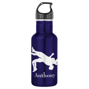 Personalised Wrestling Silhouette Water Bottle