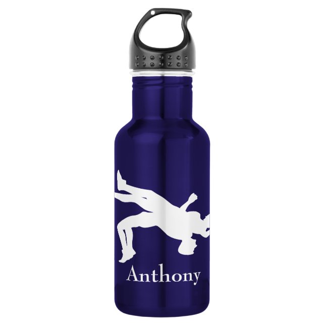 Personalised Wrestling Silhouette Water Bottle (Front)