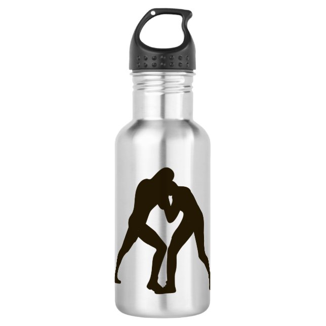 Personalised Wrestling Silhouette Water Bottle (Front)
