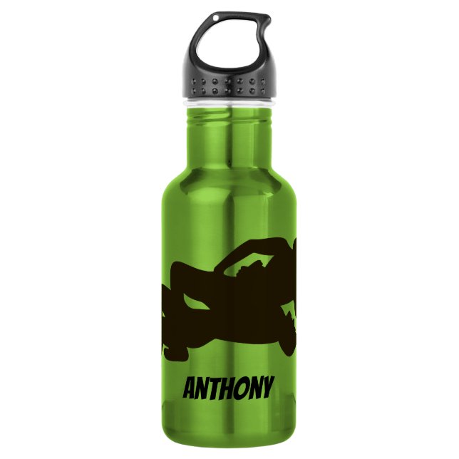 Personalised Wrestling Silhouette Water Bottle (Front)