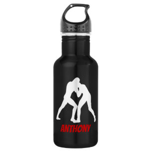 Personalised Wrestling Silhouette Water Bottle