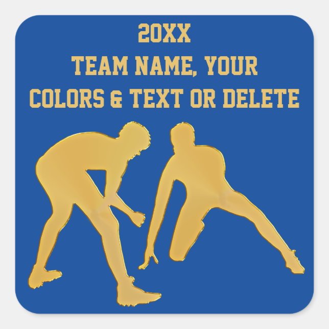 Personalised Wrestling Stickers, Your Text, Colour Square Sticker (Front)
