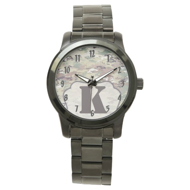 Personalised Wrist Watch Army OCP Camo Uniform Cam (Front)