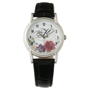 Personalised Wrist Watch White Roses Gold Ge