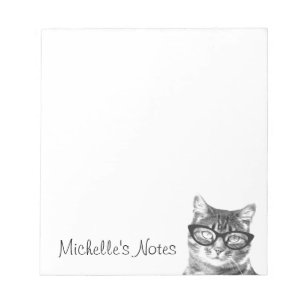 Personalised writing notepads for cat lover