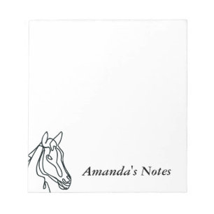Personalised writing notepads for horse lover