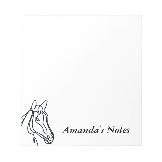 Personalised writing notepads for horse lover (Front)