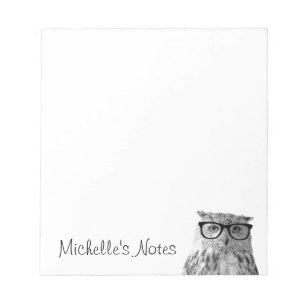 Personalised writing notepads with cute owl
