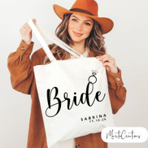 Personalised writing tool bag for bride