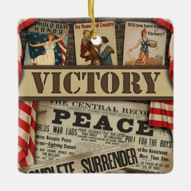 Personalised WWII Victory Ornament (Front)
