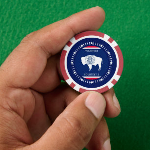 Personalised Wyoming State Flag on a Poker Chips
