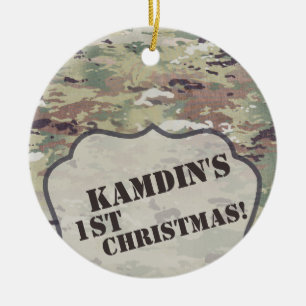 Personalised XMAS Ornament Army OCP Camo Uniform