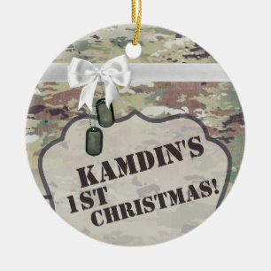 Personalised XMAS Ornament Army OCP Camo Uniform
