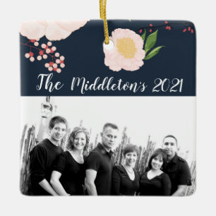 Personalised XMAS Ornament Baby Pink Cosmos on Nav