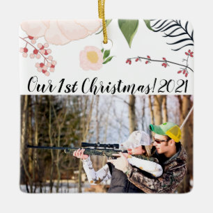 Personalised XMAS Ornament Baby Pink Cosmos on Whi