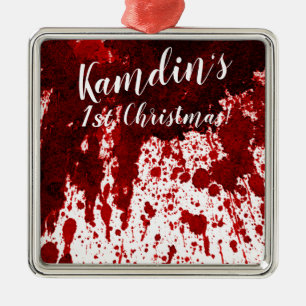 Personalised XMAS Ornament Blood Splatter Vampire