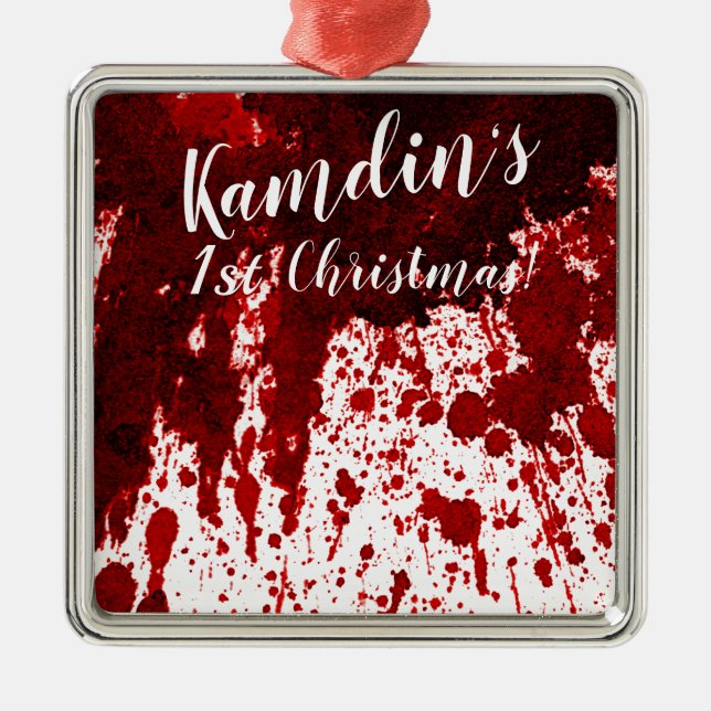 Personalised XMAS Ornament Blood Splatter Vampire (Front)