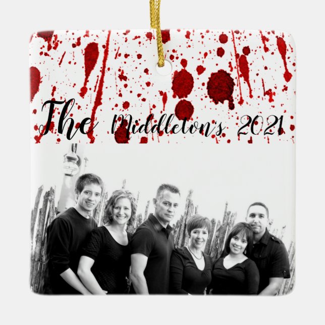 Personalised XMAS Ornament Blood Splatter Vampire (Front)