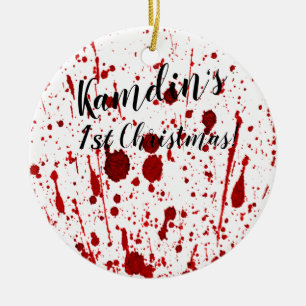 Personalised XMAS Ornament Blood Splatter Vampire