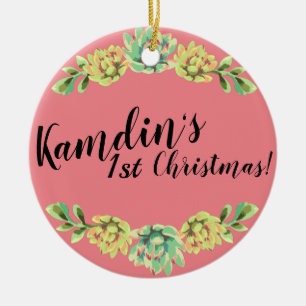 Personalised XMAS Ornament Bohemian Cactus Succule