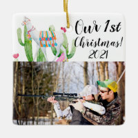 Personalised XMAS Ornament Boho Llama Bohemian Cac