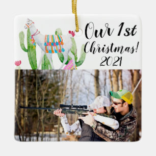 Personalised XMAS Ornament Boho Llama Bohemian Cac