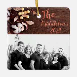 Personalised XMAS Ornament Cotton Branch on Dark W